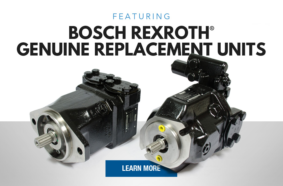 Black painted Genuine Rexroth OEM replacement hydraulic piston pumps for Construction Equipment on grey backround
