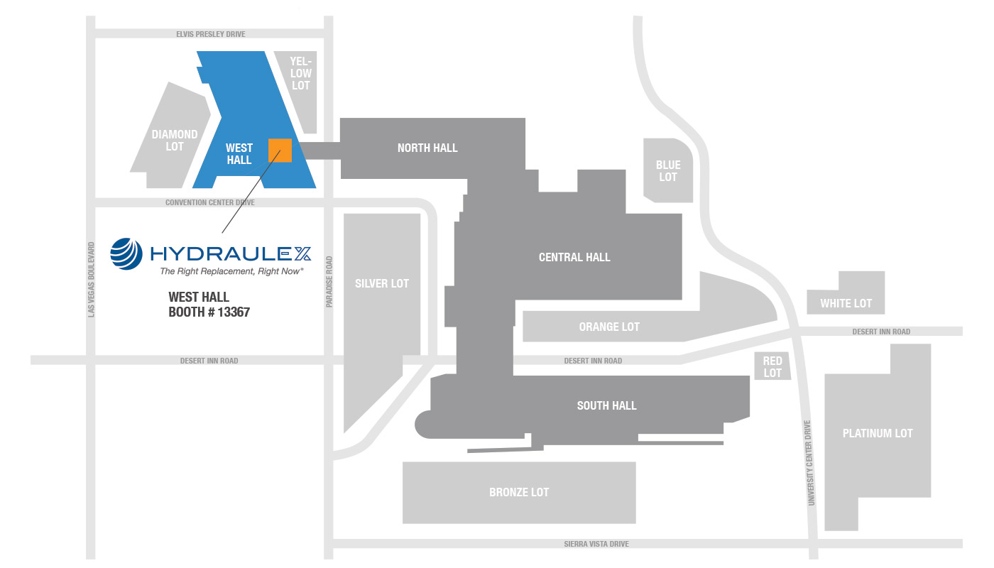 Illustration map of Hydraulex booth location 13367, at MINExpo 2024.