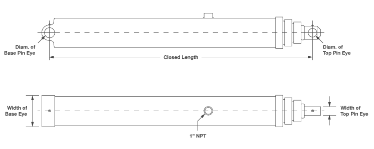 Metaris Pin Mount Telescopic Cylinder Diagram