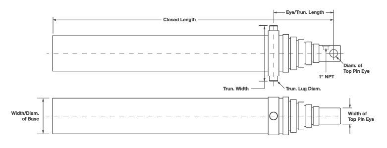 Metaris Trunnion Mount Telescopic Cylinder Diagram